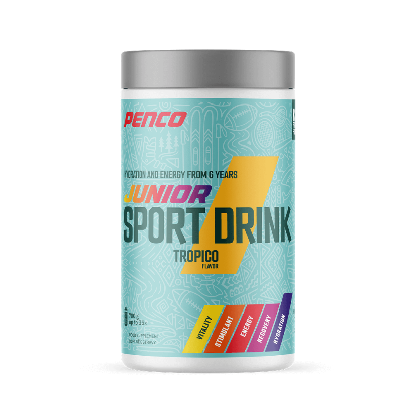 Penco JUNIOR SPORT DRINK 700 g + FĽAŠA GRÁTIS - PRÍCHUŤ: pomaranč