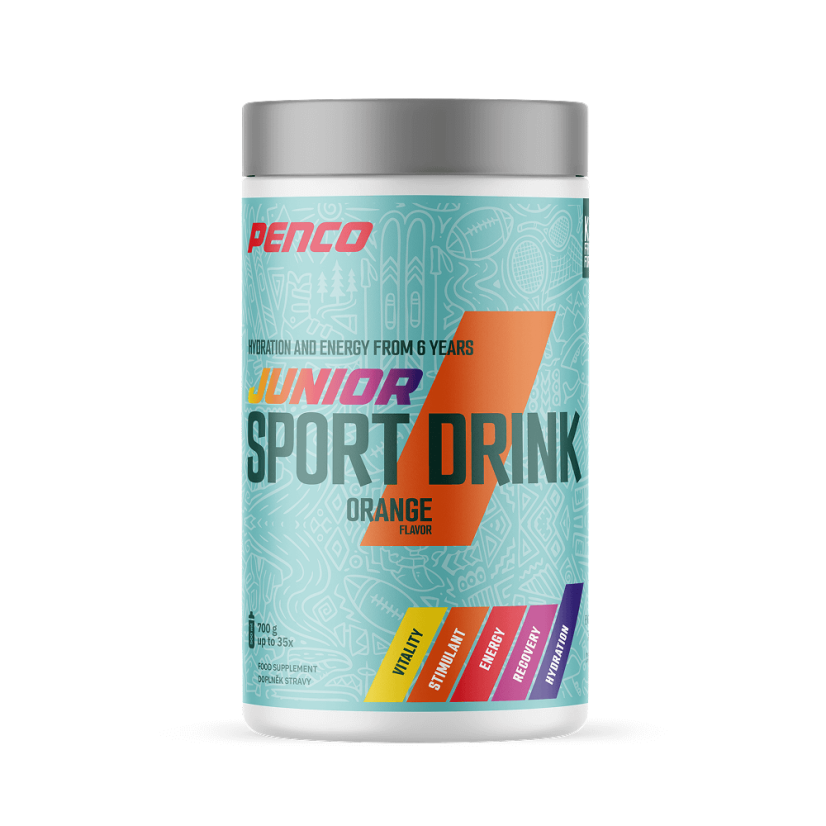 Penco JUNIOR SPORT DRINK 700 g + FĽAŠA GRÁTIS - PRÍCHUŤ: pomaranč